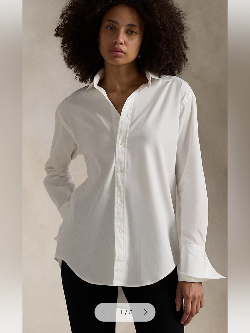 Ralph Lauren Black Label Crisp White Extended Cuff Button-Down Shirt Sz 14 $168